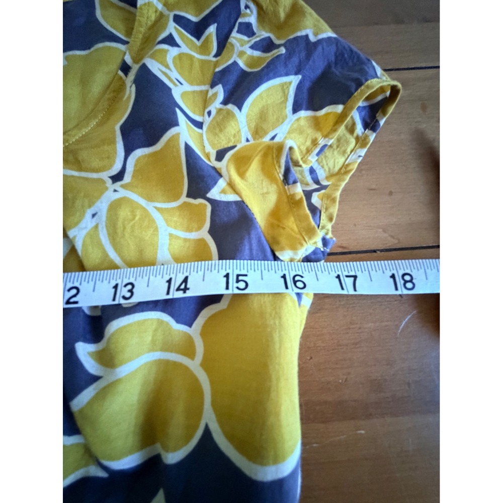 Boden Yellow Floral Scoop-Neck Blouse - Picture 5 of 10